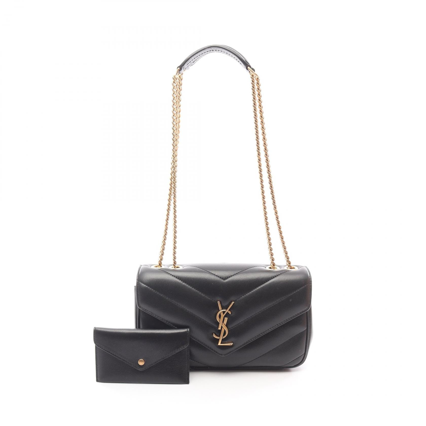 サンローランパリ SAINT LAURENT PARIS LOULOU スモール ショルダーバッグ バッグ レザー レディース ブラック系 801437AAEAX1000 【新品】