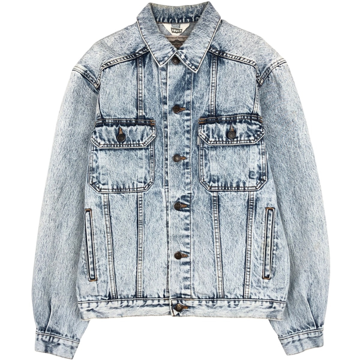 古着 80年代 リーバイス Levi's 70511-0608 ケミカルウォッシュ デニムジャケット Gジャン イタリア製 メンズS相当 ヴィンテージ/eaa663757