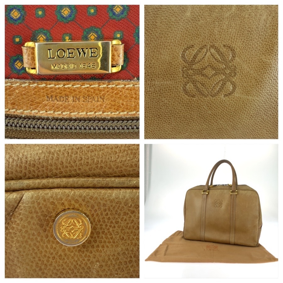 C (やや傷や汚れあり)】LOEWE ロエベ アナグラム ベージュ ゴールド