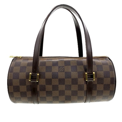 LOUIS VUITTON ルイ・ヴィトン パピヨン 26cm バレルバッグ ハンドバッグ N51304 ダミエキャンバス ブラウン レディース【中古】