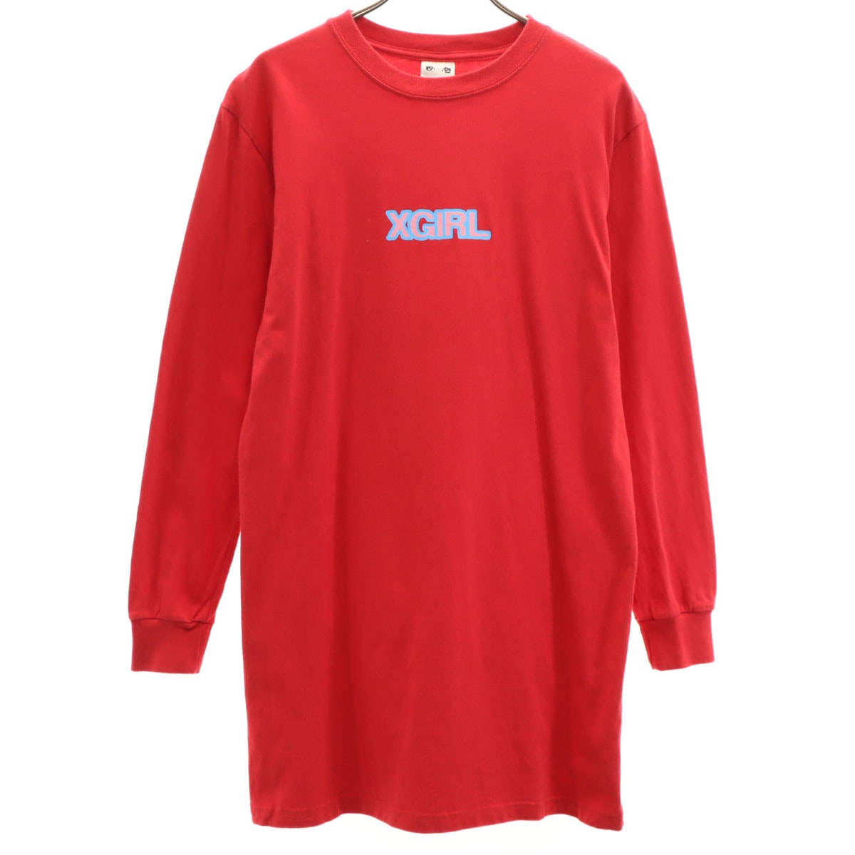 X-girl エックスガール 長袖 ロング丈 Tシャツ 1 レッド ロンT
