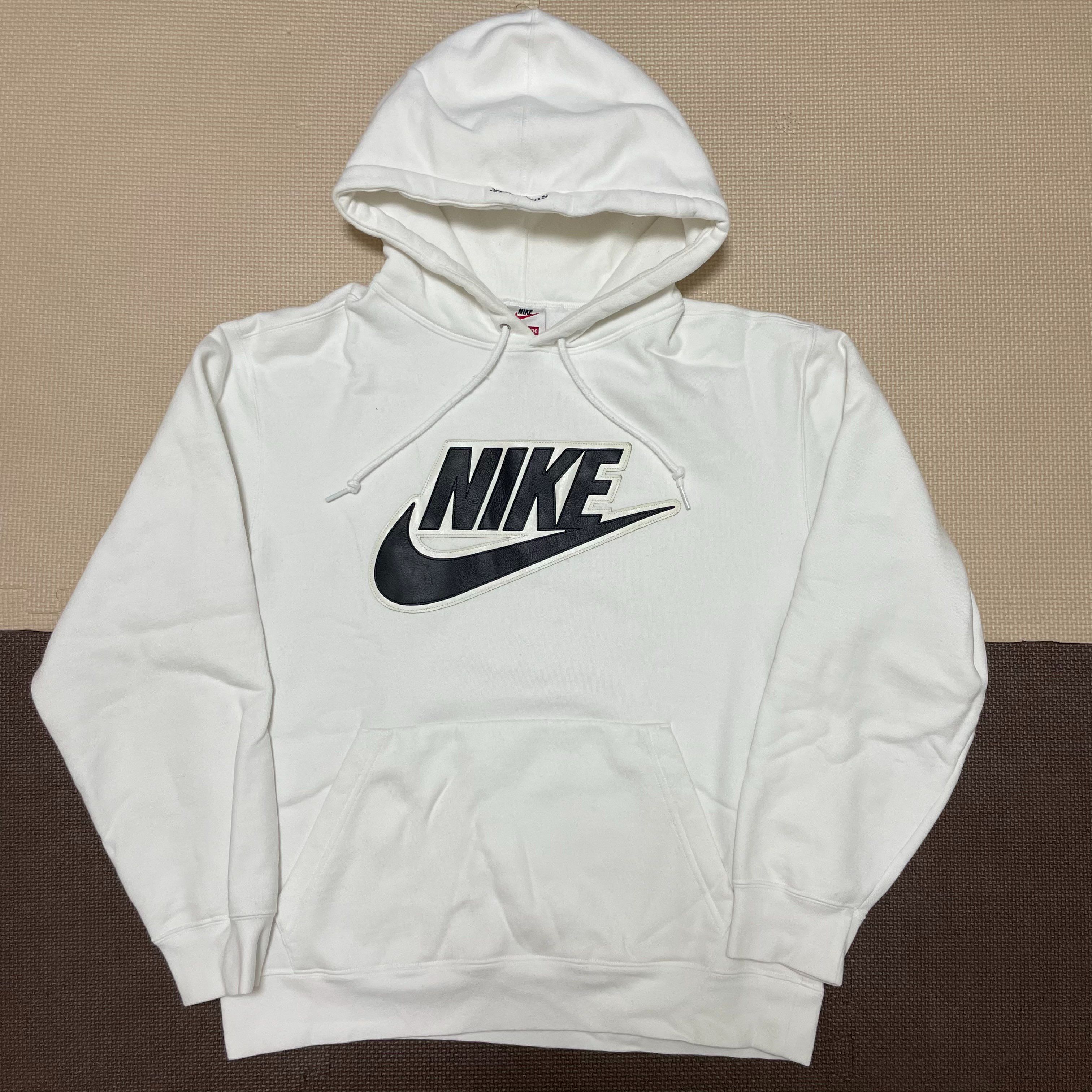 Supreme / Nike® Leather Appliqué Hooded Sweatshirt "White"