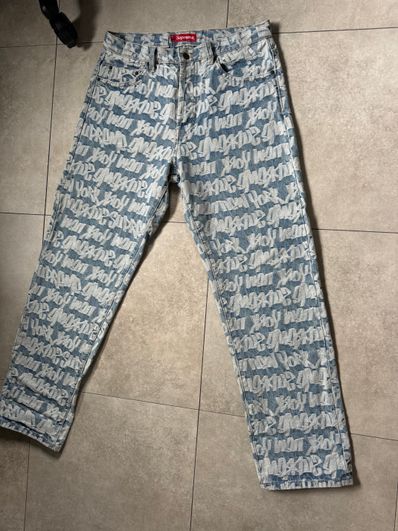 Supreme Fat Tip Jacquard Regular Jean "Blue"