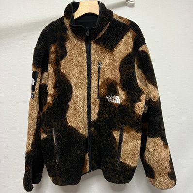 Supreme x The North Face Bleached Denim Print Fleece Jacket "Black"