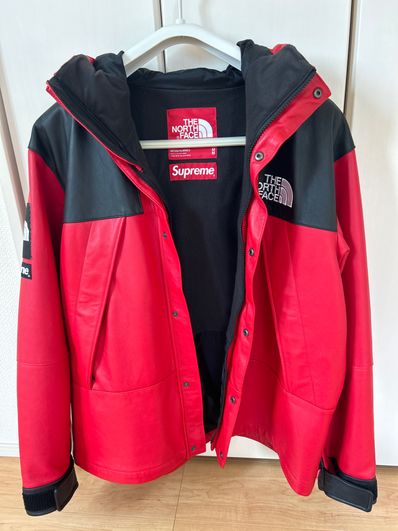 Supreme x The North Face Leather Mountain Parka "Red"