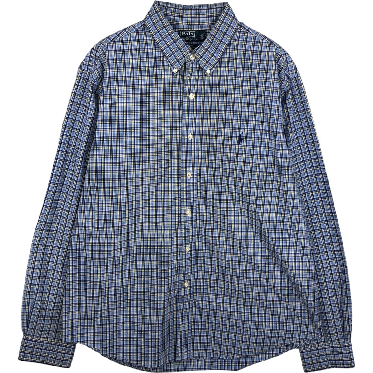古着 ラルフローレン Ralph Lauren POLO by Ralph Lauren CUSTOM FIT 長袖 ボタンダウンチェックシャツ メンズXL相当/eaa613294