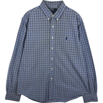 古着 ラルフローレン Ralph Lauren POLO by Ralph Lauren CUSTOM FIT 長袖 ボタンダウンチェックシャツ メンズXL相当/eaa613294