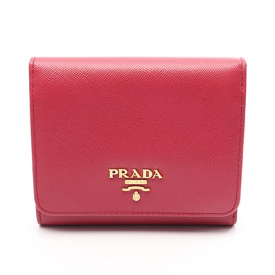 プラダ PRADA SAFFIANO METAL 三つ折り財布 財布 サフィアーノレザー レディース ピンク系 1M0176 【中古】