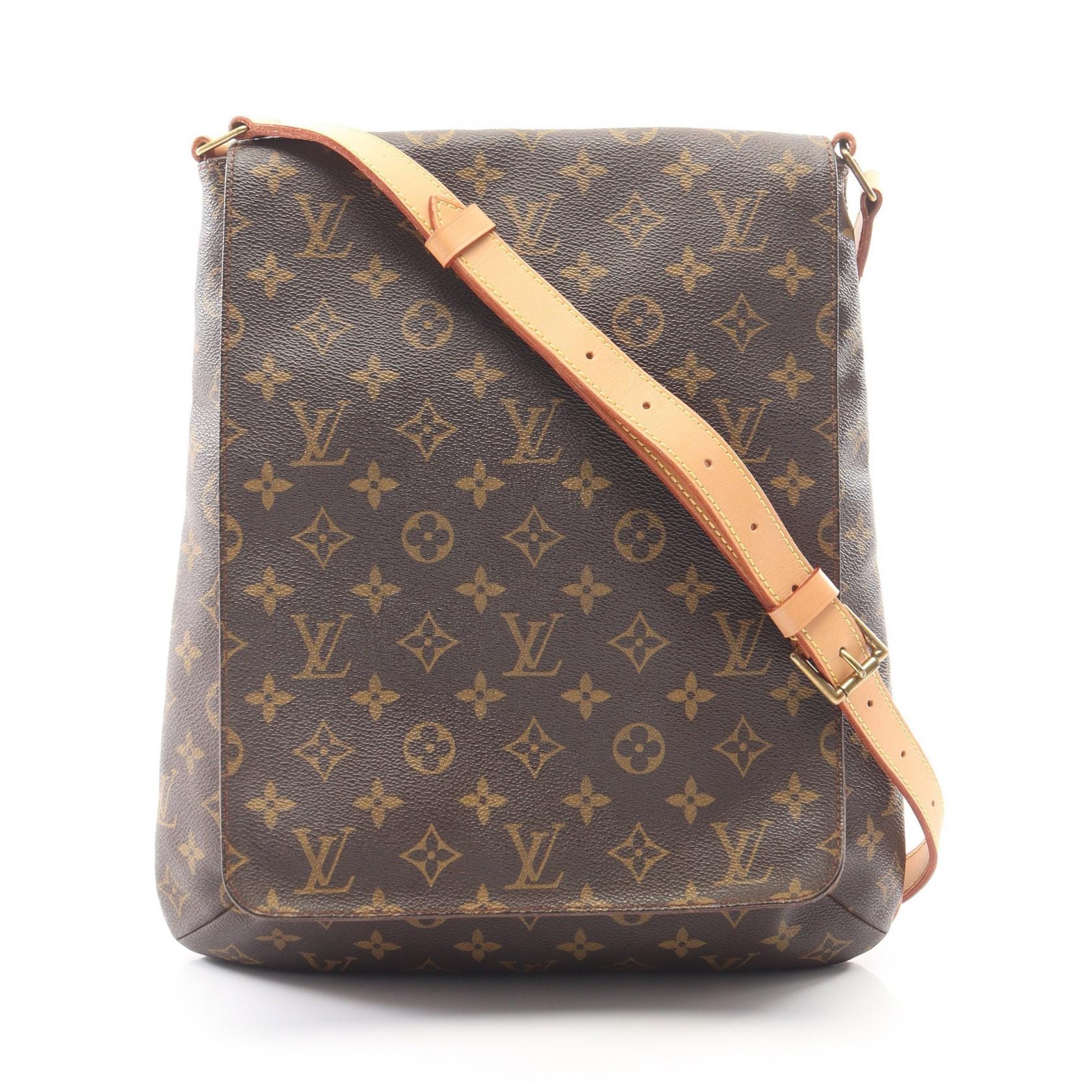 ルイ・ヴィトン LOUIS VUITTON ミュゼット モノグラム ショルダーバッグ バッグ PVCコーティングキャンバス レザー モノグラム レディース ブラウン系 M51256 【中古】