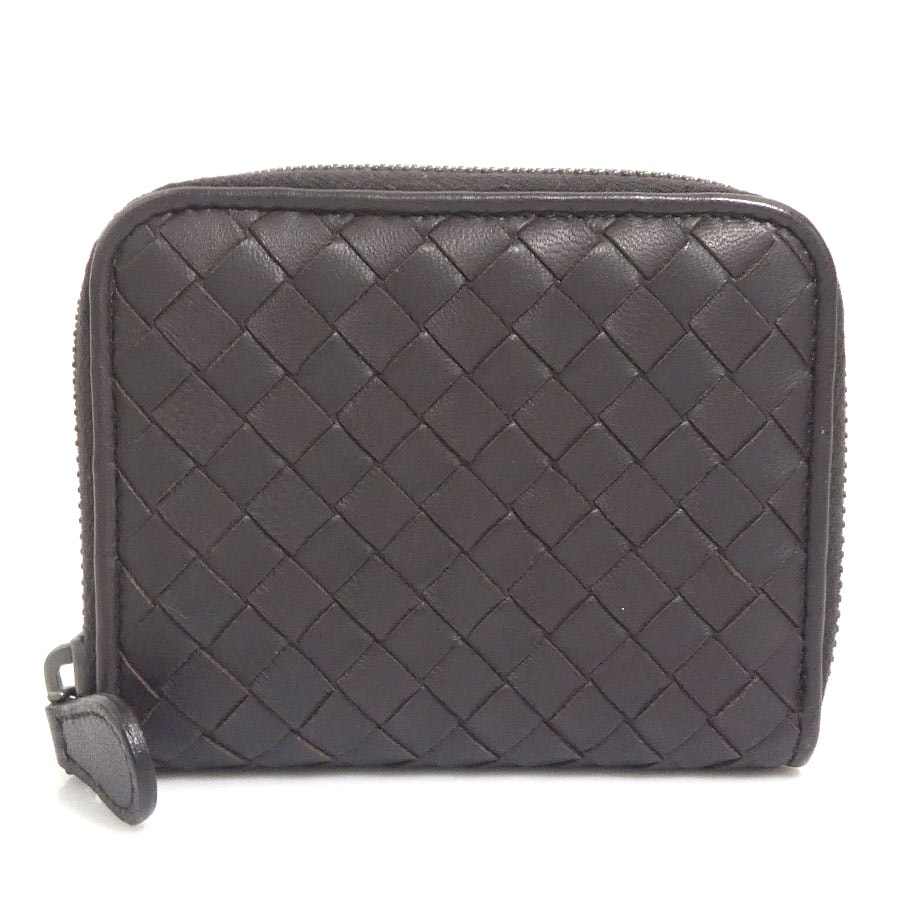 ボッテガヴェネタ BOTTEGAVENETA コインケース イントレチャート レザー ブラウン ユニセックス【中古】 r11247a