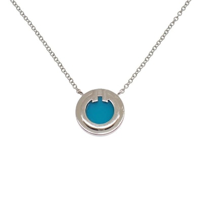 ティファニー TIFFANY&Co. サークル ペンダント 67467701 ネックレス K18ホワイトゴールド ターコイズ レディース【中古】【Aランク】