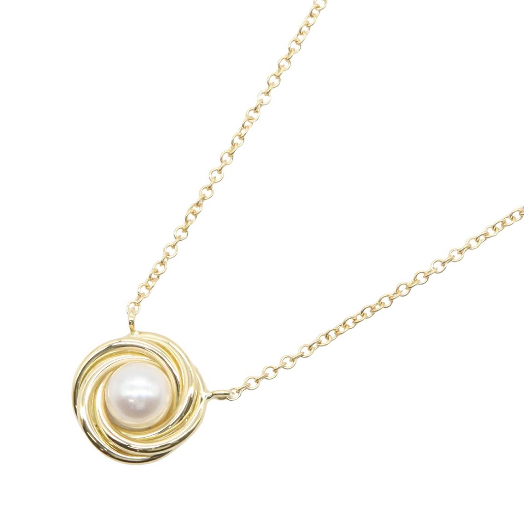 ティファニー TIFFANY&CO ツイスト サークル パール ネックレス ネックレス ジュエリー K18(イエローゴールド) パール レディース ゴールド系 / ホワイト系 【中古】