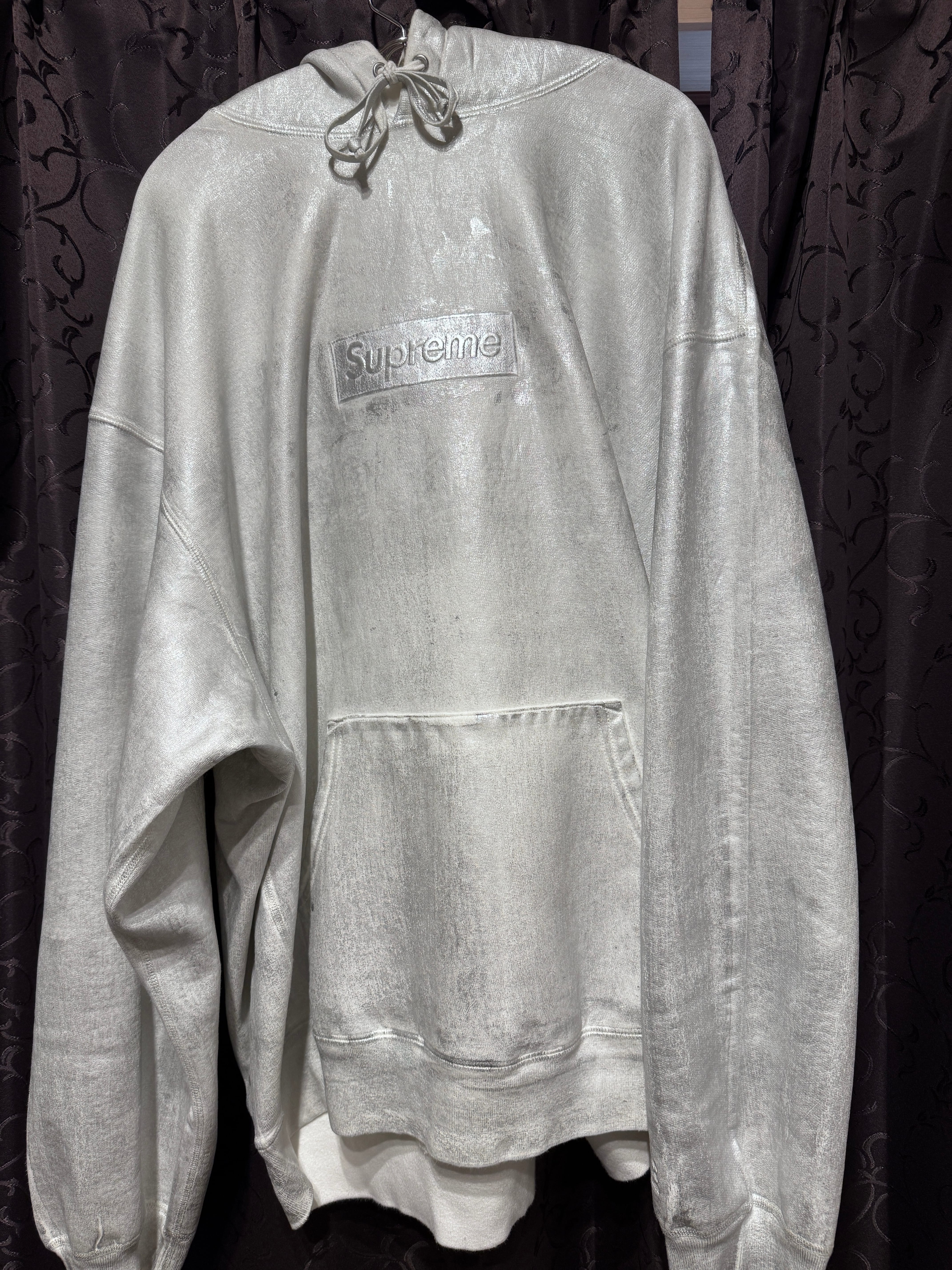 Supreme x MM6 Maison Margiela Foil Box Logo Hooded Sweatshirt "White"