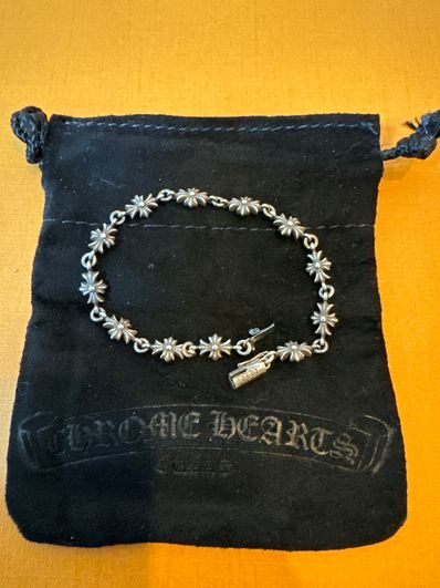 Chrome Hearts Tiny E Ch Plus Bracelet 12Link "Silver"