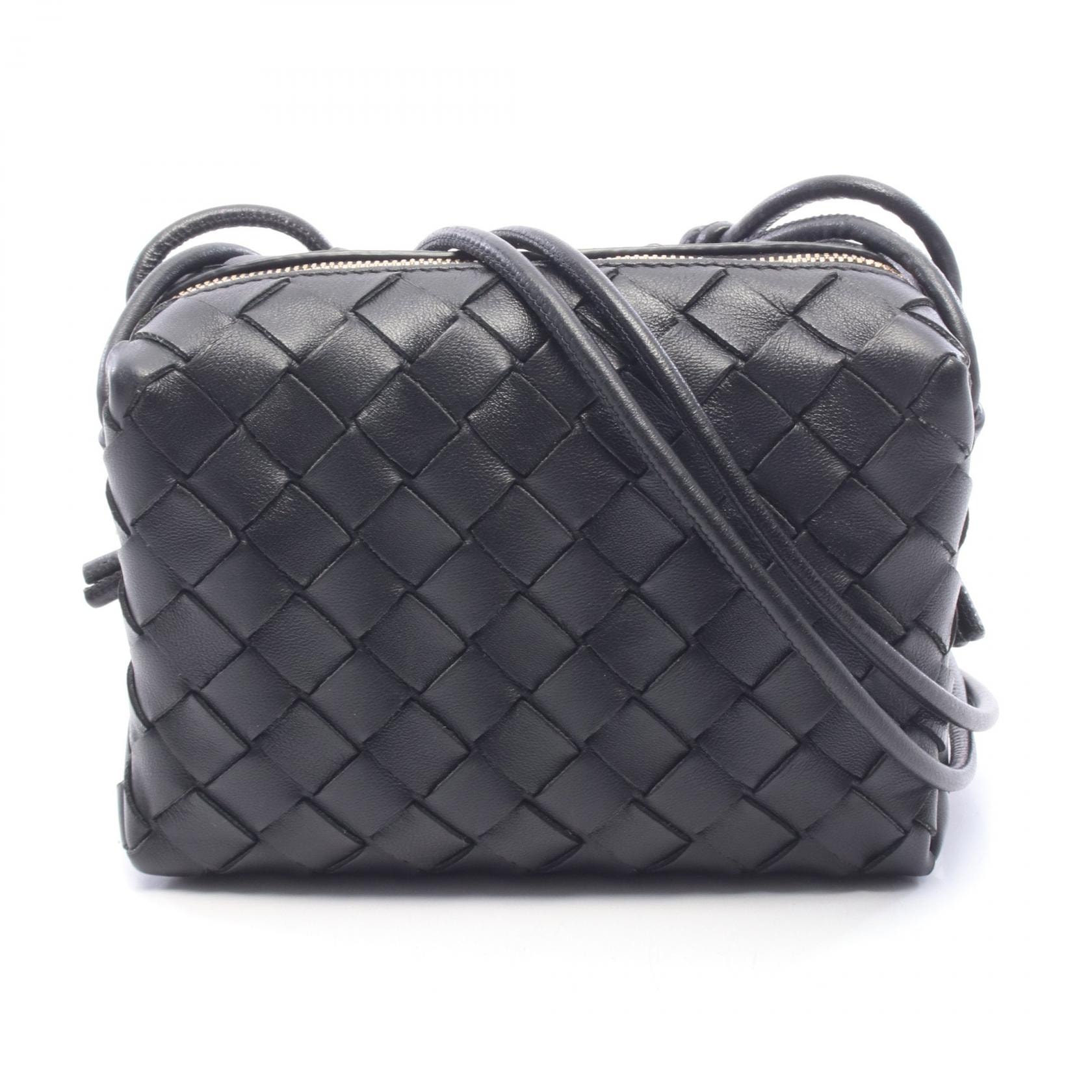 ボッテガヴェネタ BOTTEGA VENETA ループ イントレチャート ショルダーバッグ バッグ レザー レディース ブラック系 680254 【中古】
