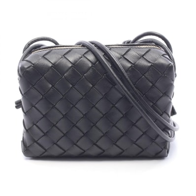 ボッテガヴェネタ BOTTEGA VENETA ループ イントレチャート ショルダーバッグ バッグ レザー レディース ブラック系 680254 【中古】