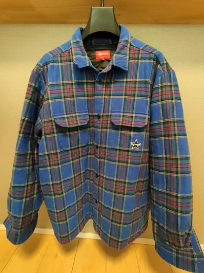 Supreme Quilted Plaid Flannel Shirt "Dusty Royal"