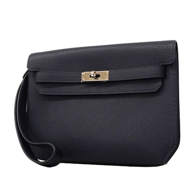 【6he5842】エルメス クラッチバッグ ケリーデペッシュ25 トゴ ブルーインディゴ シルバー金具 Y刻印【中古】レディース