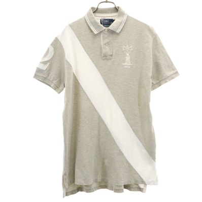 Polo by Ralph Lauren ポロバイラルフローレン 半袖 カスタムフィット ポロシャツ M グレー 鹿の子