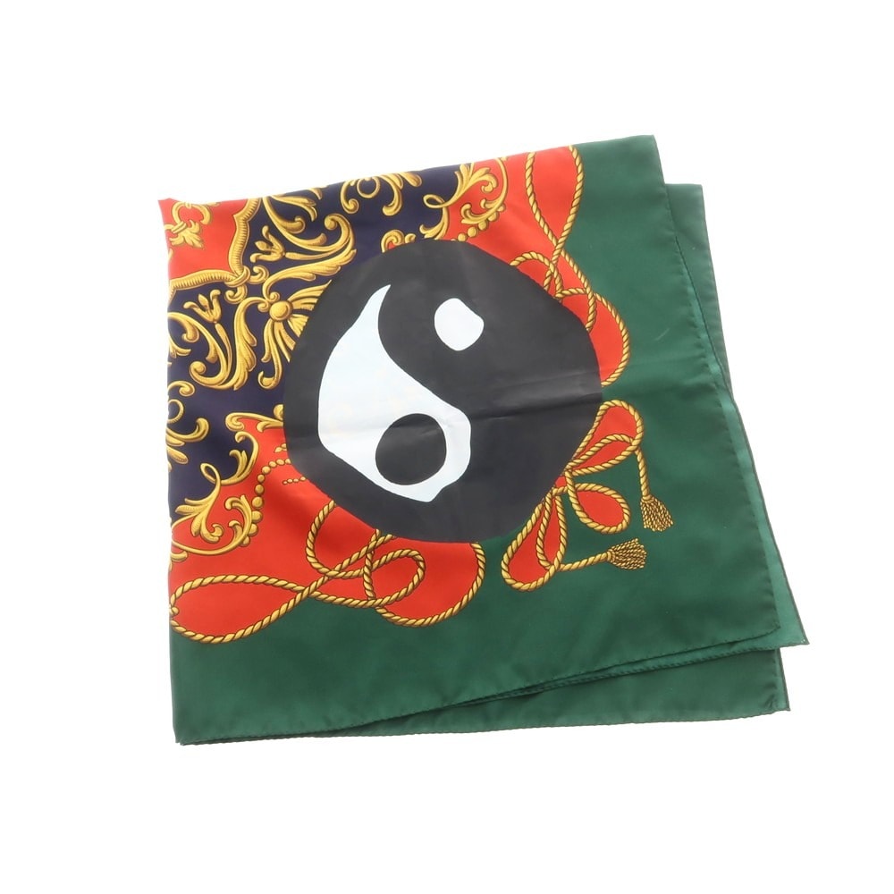 【中古】【未使用】ジュンヤワタナベ マン JUNYA WATANABE MAN シルク スカーフ グリーンxレッド系【メンズ】