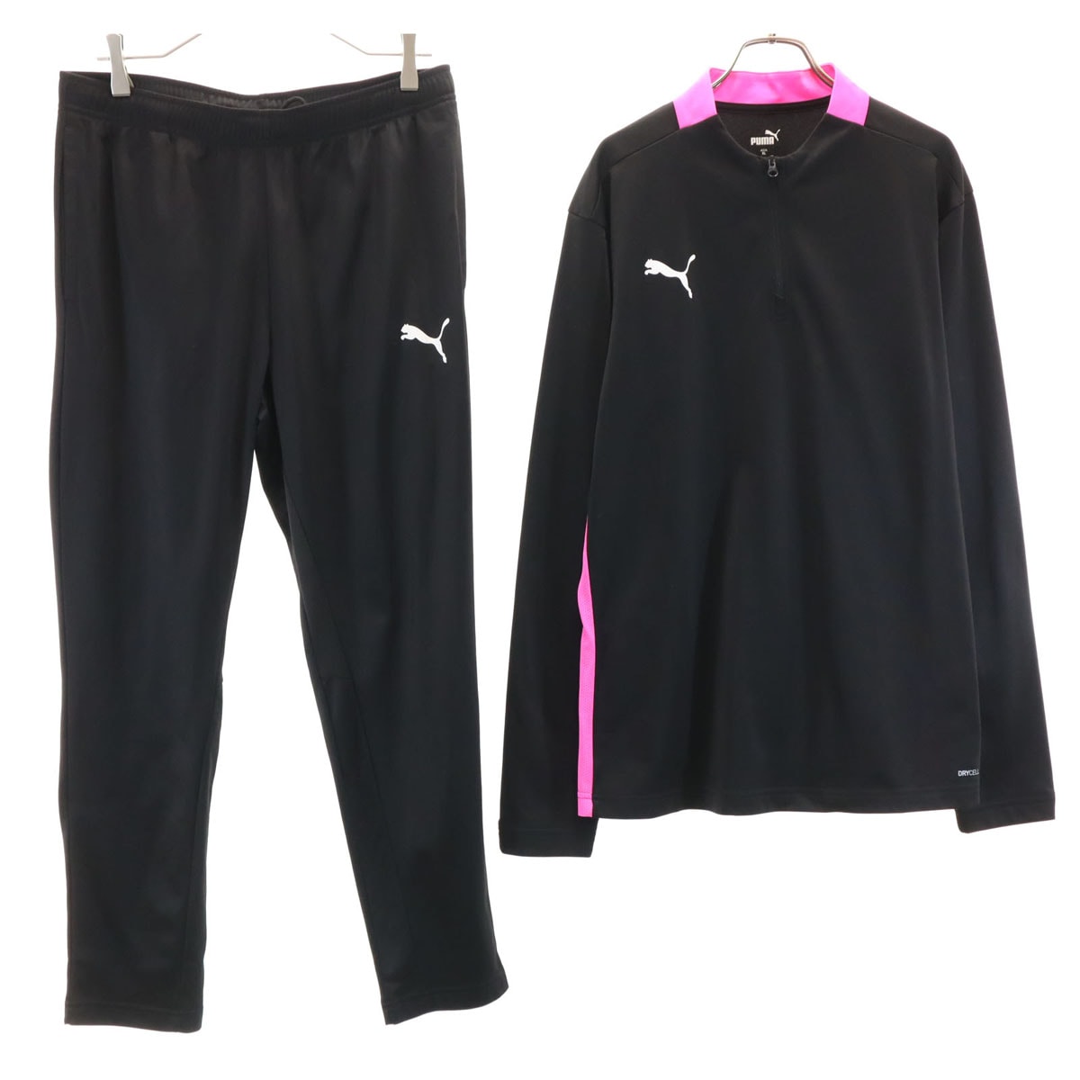 美品 PUMA プーマ トレーニング ハーフジップ ウェア 上下セットアップ XL ブラック