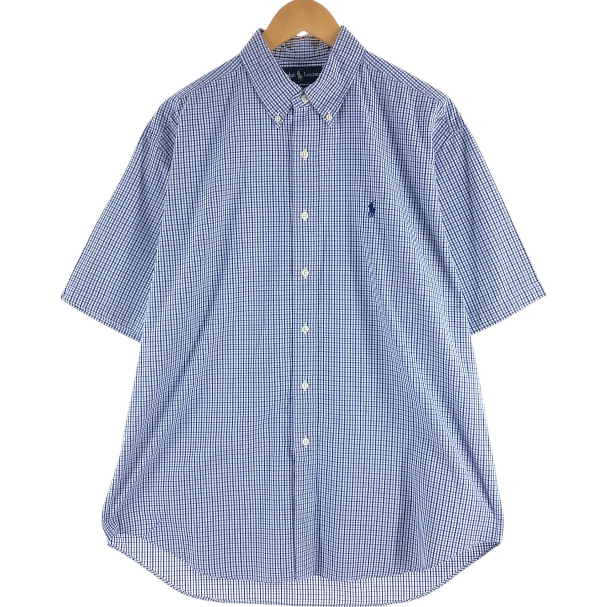古着 ラルフローレン Ralph Lauren 半袖 ボタンダウン チェックシャツ メンズL相当/eaa564003