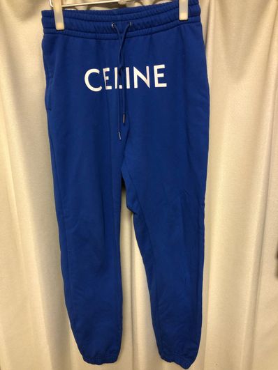 CELINE Track Pants / Cotton Fleece "Royal Blue/Off White"