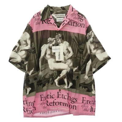 WACKO MARIA ワコマリア 26SS TPS-WM-HI04 T.P.S. S/S HAWAIIAN SHIRT TYPE-4 ハワイアン アロハ 開襟 オープンカラー 半袖 シャツ Mサイズ ピンク系 M【新古品】【未使用】【中古】
