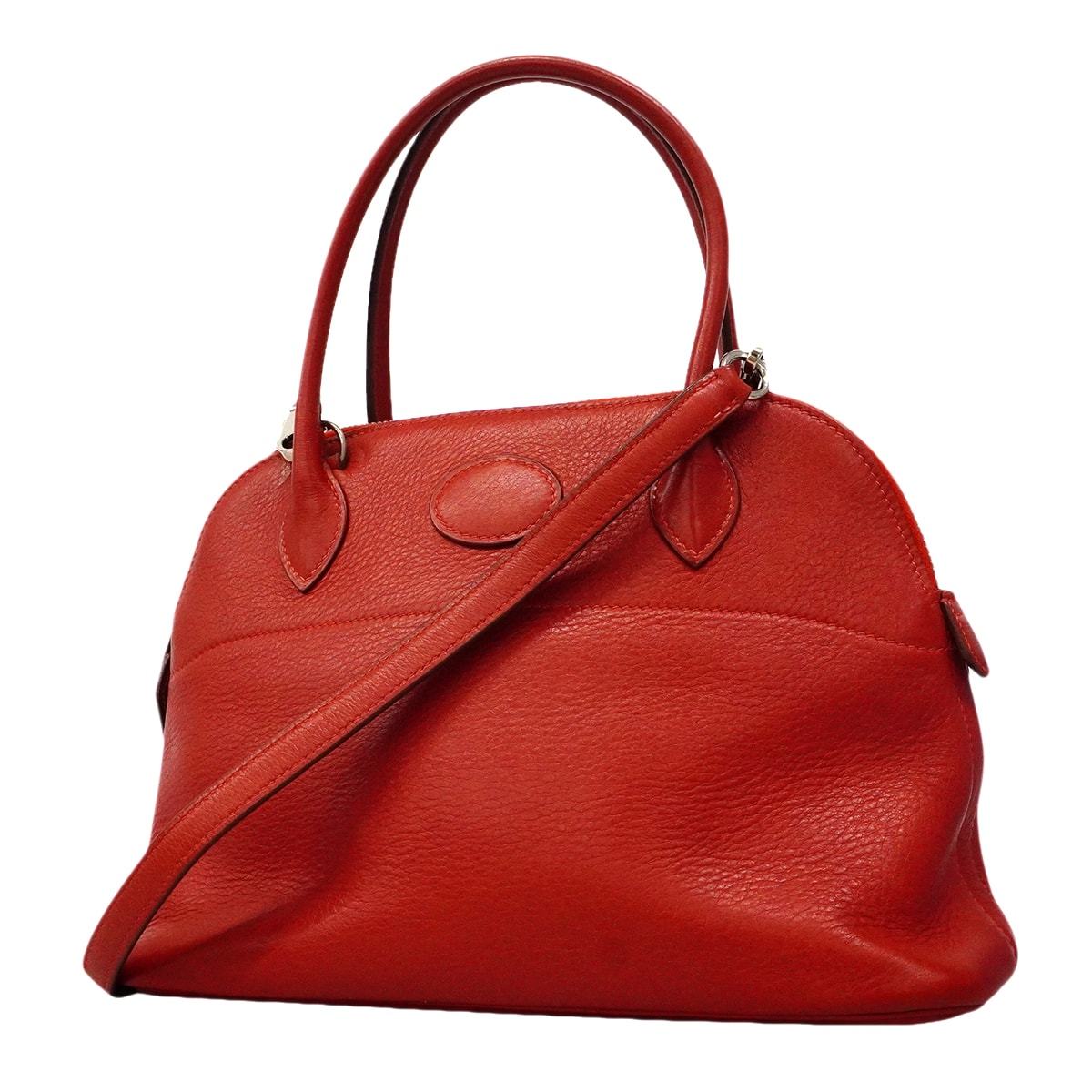 ★SALE【6gc3227】エルメス ハンドバッグ ボリード27 エバーカラー ルージュヴィフ シルバー金具 □J刻印 2wayバッグ【中古】レディース