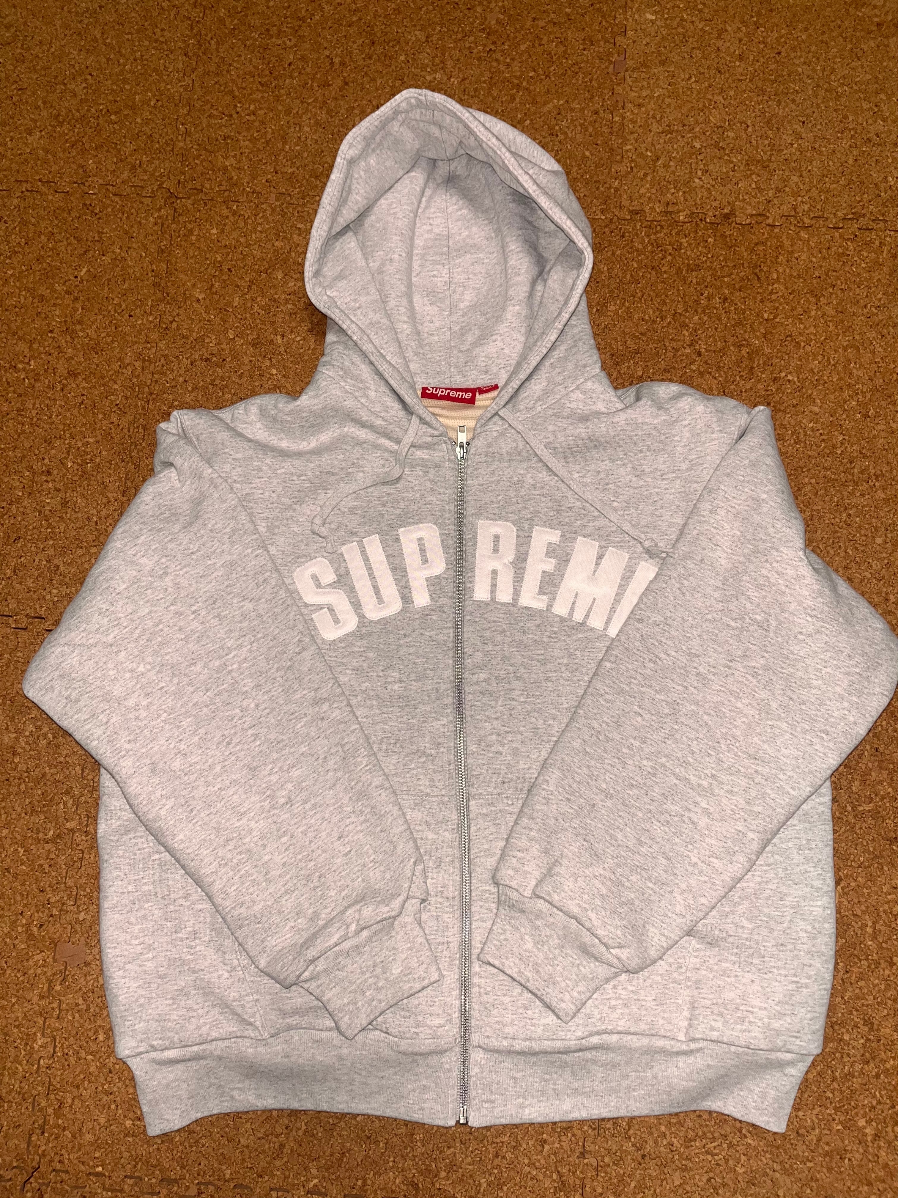 Supreme Arc Thermal Lined Zip Up Hooded Sweatshirt "Ash Grey"