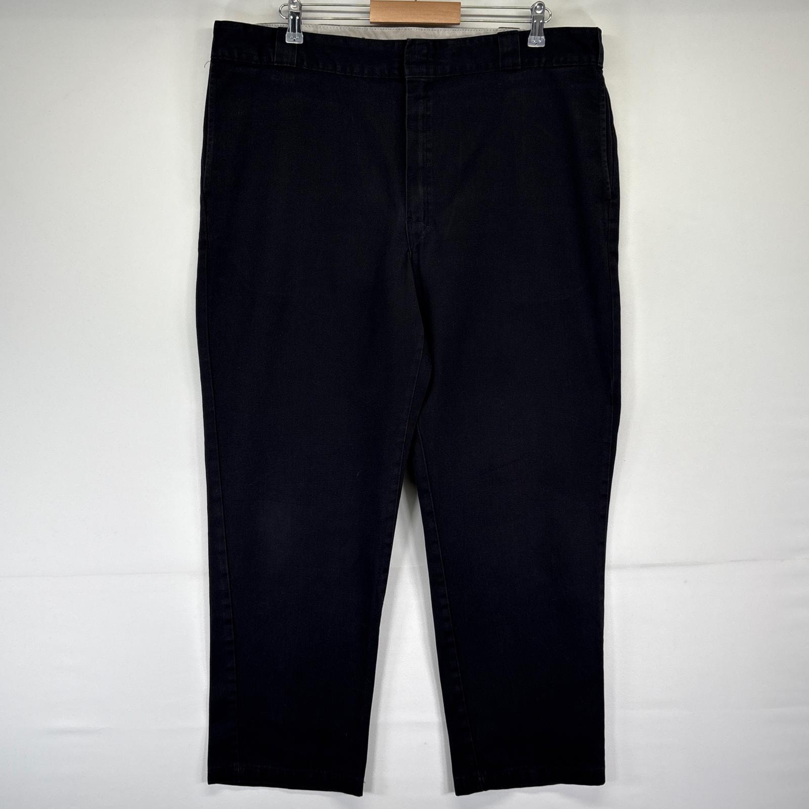 古着 ディッキーズ Dickies ワークパンツ 874 ワンポイントロゴ 長ズボン チノパン 大きいサイズ w42 L32 ブラック メンズ