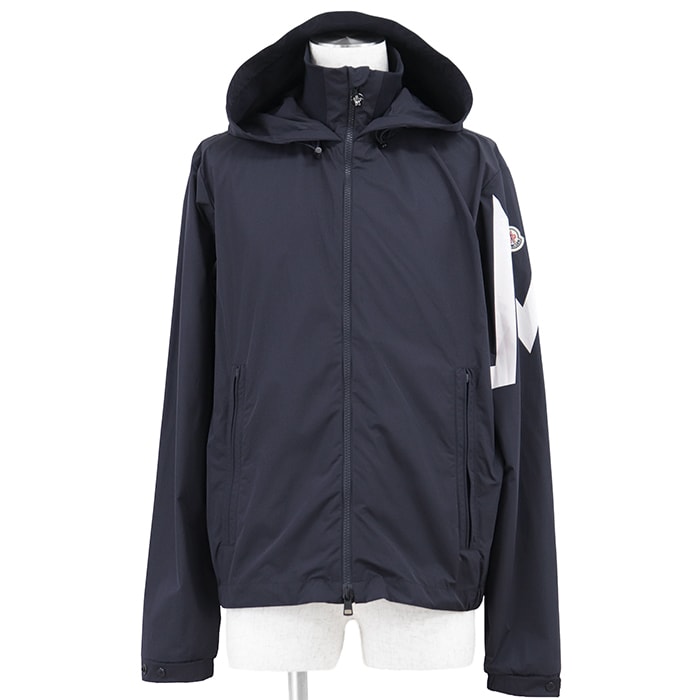 【美品】MONCLER モンクレール ナイロンジャケット サイズ 3 メンズ 2022年モデル FETUQUE フェテュック ジップアップ ポリエステル100% ロゴワッペン ブルゾン 軽量 アウター ネイビー 紺 アルメニア製