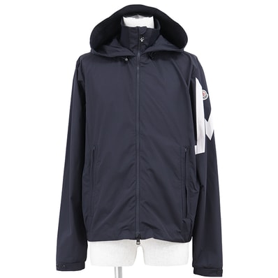 【美品】MONCLER モンクレール ナイロンジャケット サイズ 3 メンズ 2022年モデル FETUQUE フェテュック ジップアップ ポリエステル100% ロゴワッペン ブルゾン 軽量 アウター ネイビー 紺 アルメニア製