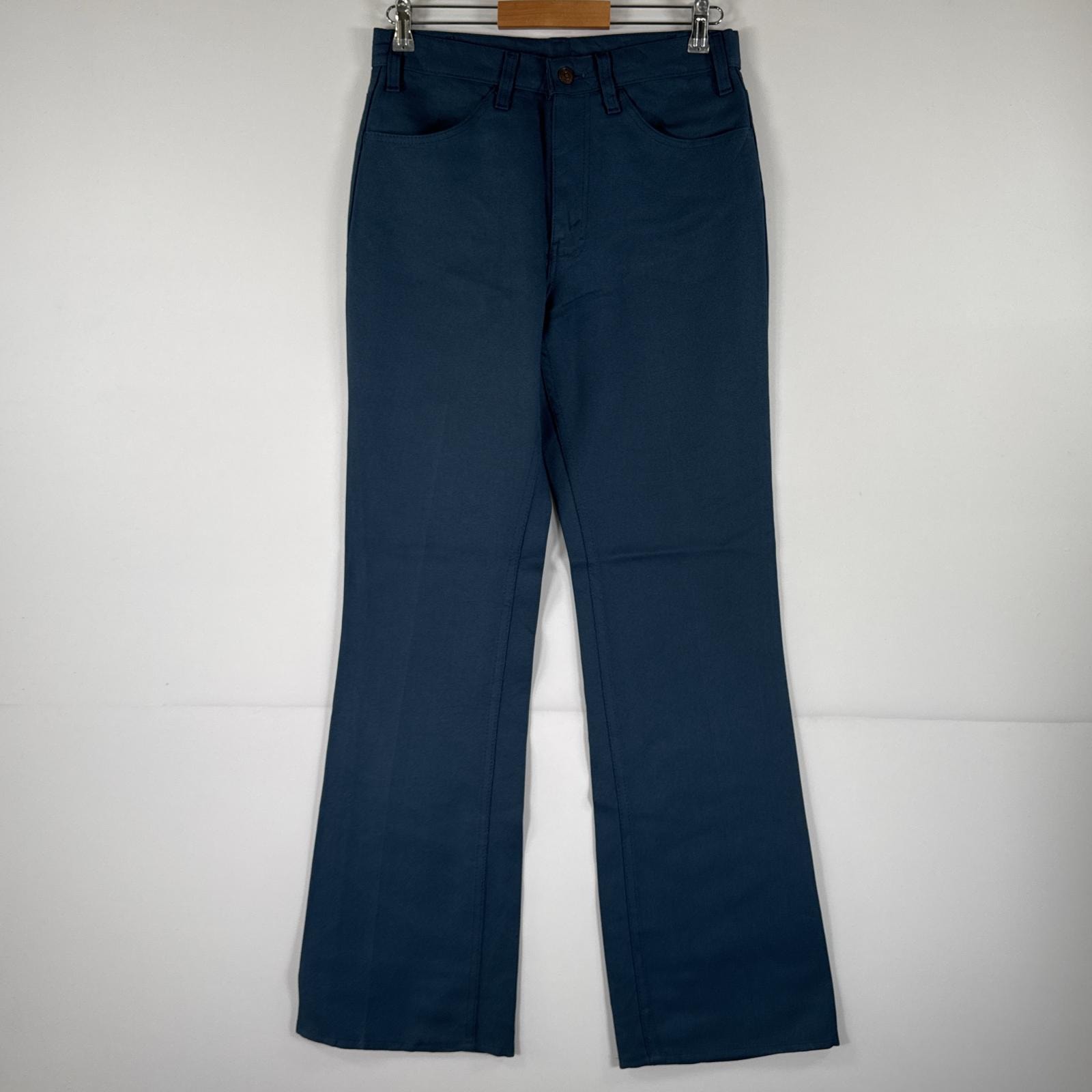 古着 90's/90年代 リーバイス Levi's スラックスパンツ ランチャーパンツ フレア ブーツカット ポリエステル w32 L33 ブルー メンズ