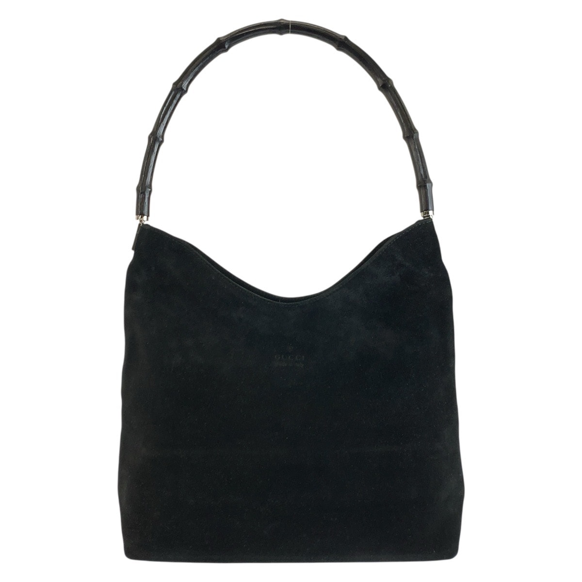 美品 GUCCI グッチ バンブー ブラック 黒 スウェード ショルダーバッグ 603358 【中古】