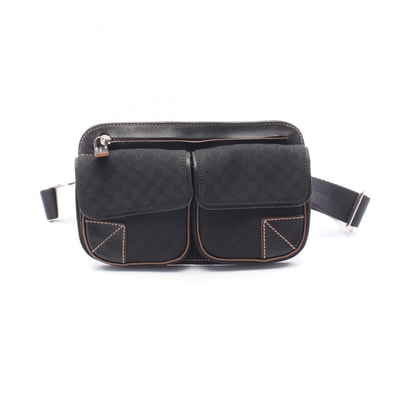 セリーヌ CELINE マカダム ウエストバッグ バッグ キャンバス レザー レディース ブラック系 / ブラウン系 【中古】