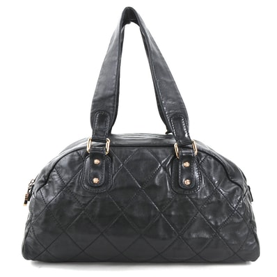 シャネル CHANEL ショルダーバッグ レザー ブラック ピンクゴールド レディース【中古】 e60393g