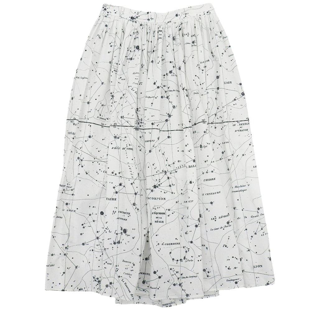 クリスチャンディオール Zodiac 星座 ゾディアック 総柄 ロングスカート レディース ホワイト 42 151J79A3701 42