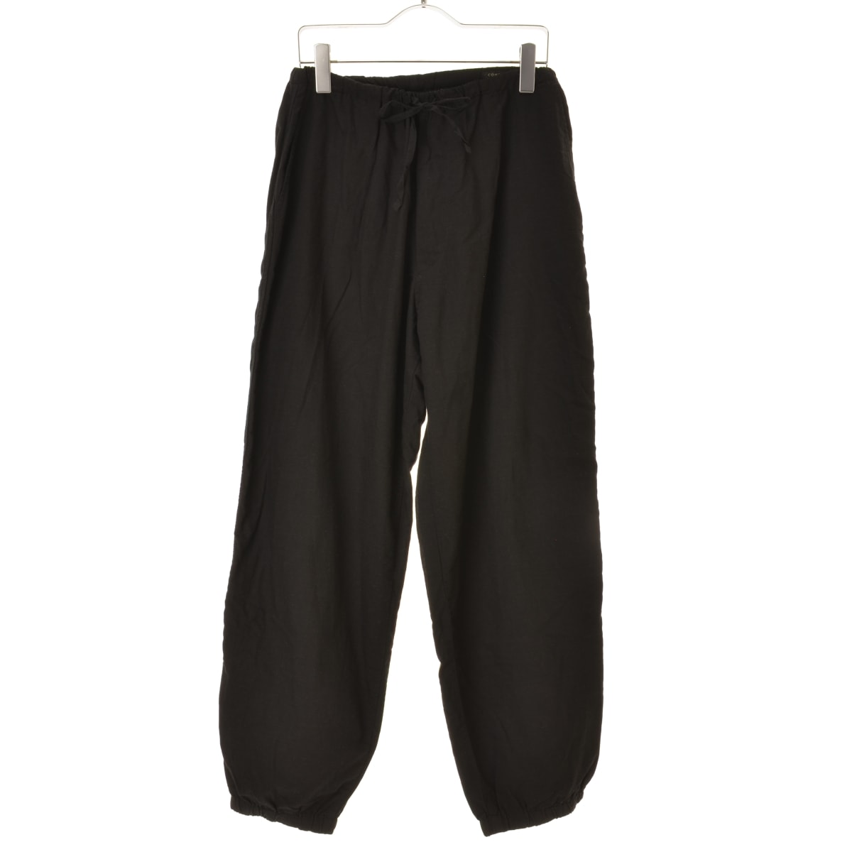 COMOLI Khadi Cotton Drawstring Pants "Black"
