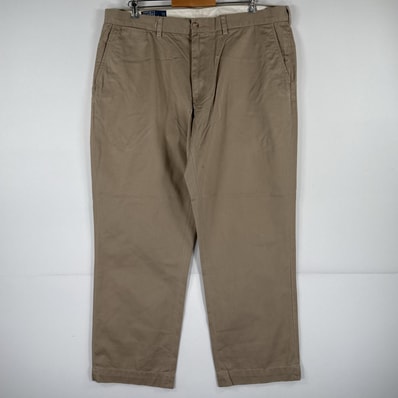 古着 ポロバイラルフローレン Polo by Ralph Lauren チノパンツ ポロチノ ワンポイント スラックス 大きいサイズ w40 L30 ベージュ メンズ