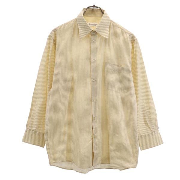 LANVIN ランバン 総柄 長袖 シャツ M ベージュ系
