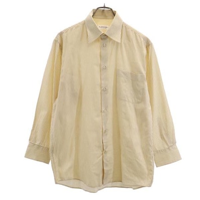 LANVIN ランバン 総柄 長袖 シャツ M ベージュ系