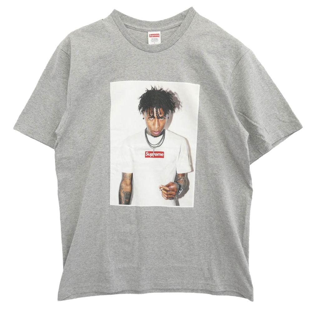 Supreme シュプリーム Tシャツ 23AW NBA Young Boy Tee ヤングボーイ フォトプリント クルーネック 半袖 Tシャツ グレー系 L【極上美品】【中古】