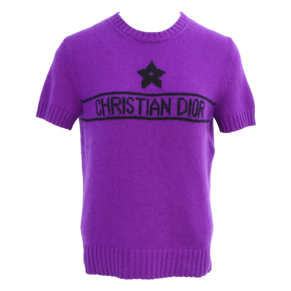 Dior Women's Short-Sleeved Sweater Cashmere Knit Signature "Purple"