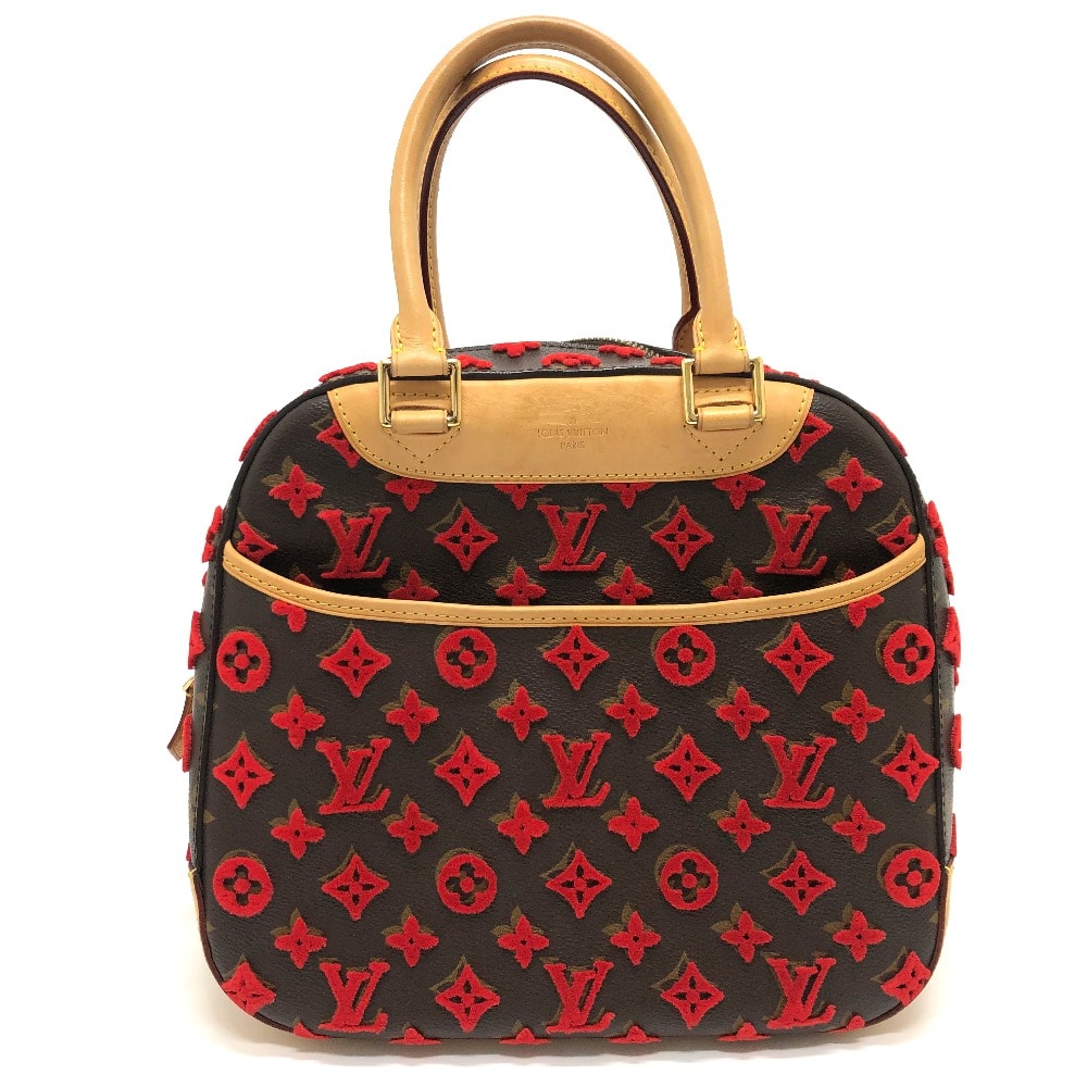 ルイヴィトン LOUIS VUITTON ドーヴィルキューブ M40922 モノグラム 3Dタフタージュ カバン ハンドバッグ モノグラムキャンバス ブラウン/レッド