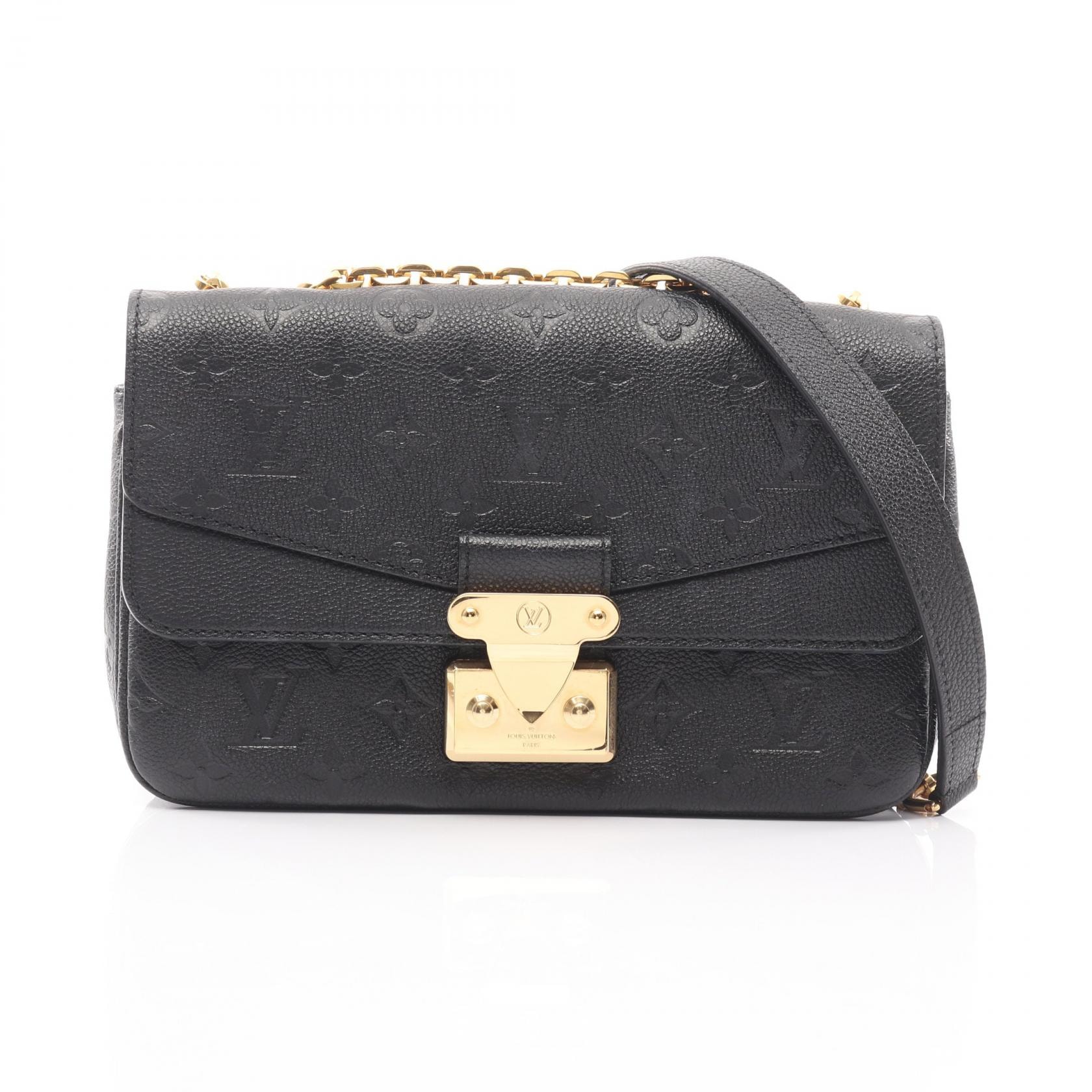 ルイ・ヴィトン LOUIS VUITTON マルソー ショルダーバッグ バッグ レザー モノグラム・アンプラント ノワール レディース ブラック系 M46200 【中古】