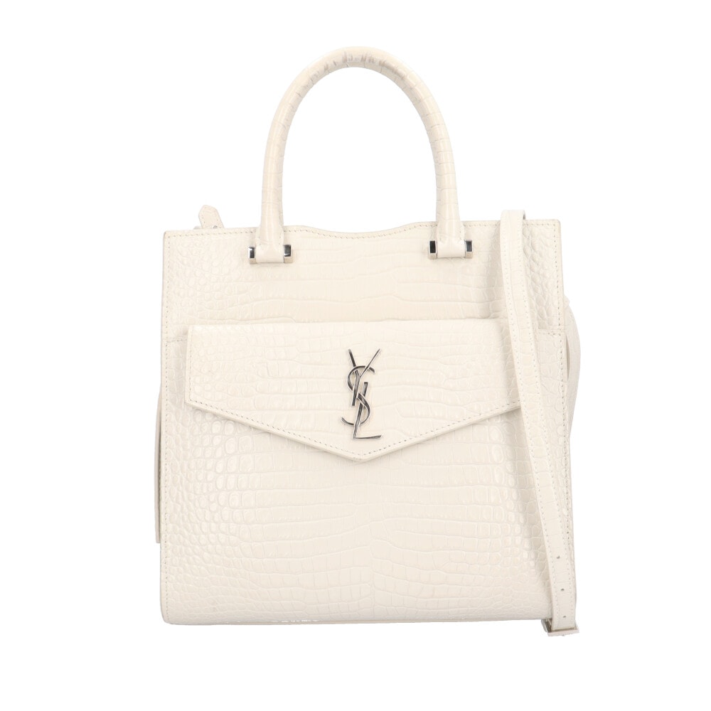 サンローラン アップタウン スモール ショルダーバッグ 561203 ホワイト レディース SAINT LAURENT 中古