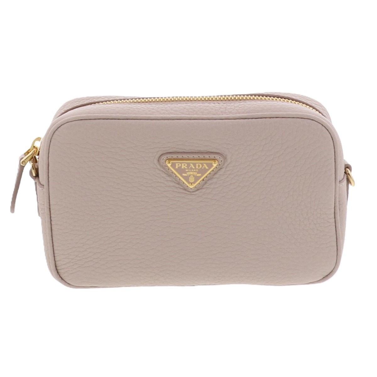 【値下げ】PRADA プラダ レザー ミニバッグ ショルダーバッグ 1NF060 レザー ベージュ ピンク  レディース【中古】