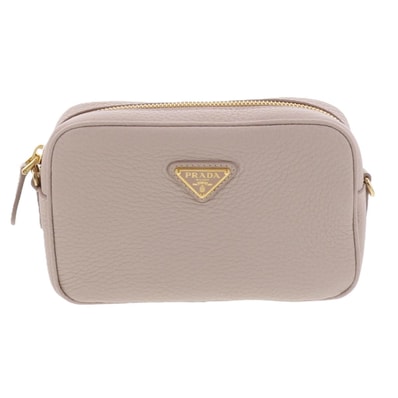 【値下げ】PRADA プラダ レザー ミニバッグ ショルダーバッグ 1NF060 レザー ベージュ ピンク レディース【中古】