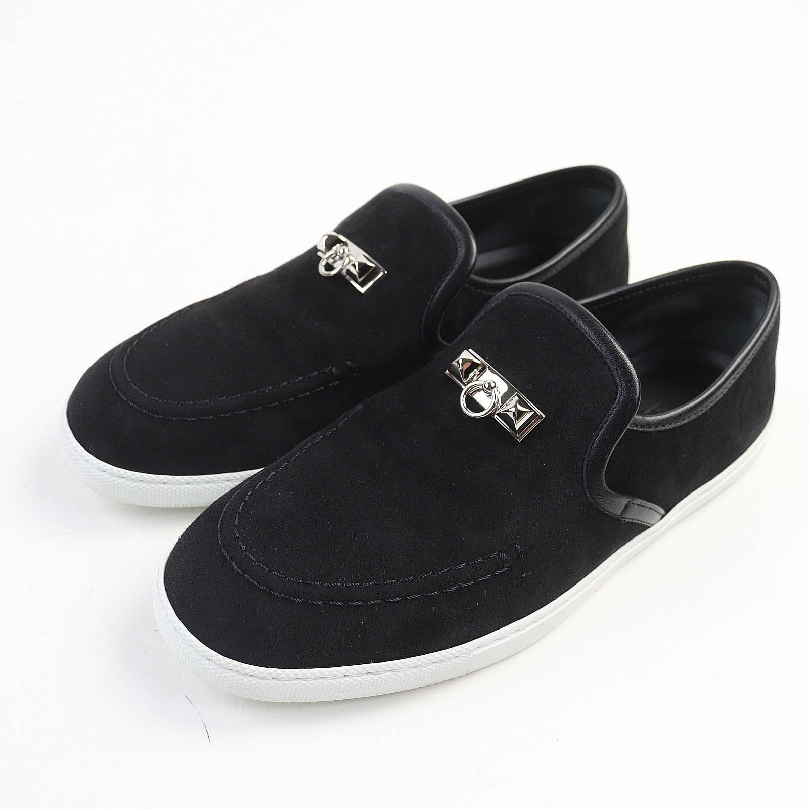 美品 エルメス
 スニーカー モカシン ジュール メドール ブラック レディース 38